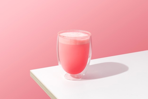 pink mineral soymilk